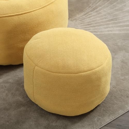 Yellow Memory Foam Bean Bag Chair with Ottoman H25801