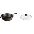 Cast Iron Deep Skillet with Tempered Glass Lid E9262