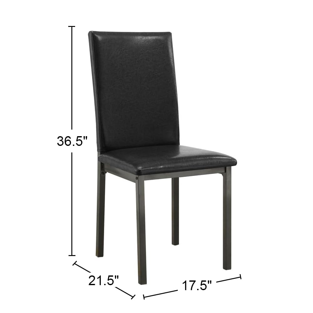 Black Leatherette Dining Chairs Set of 2 F167274