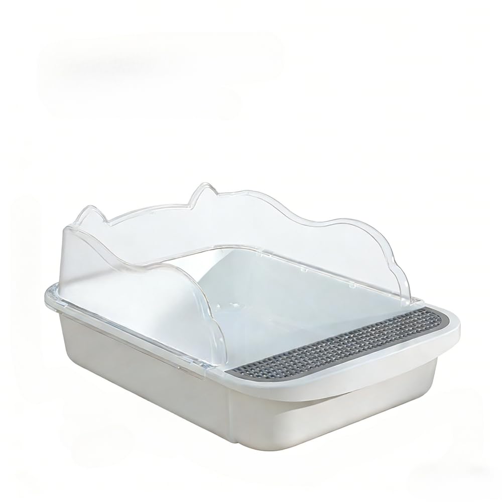 Open Top High Sided Cat Litter Box with Removable Tray and Scoop T638955