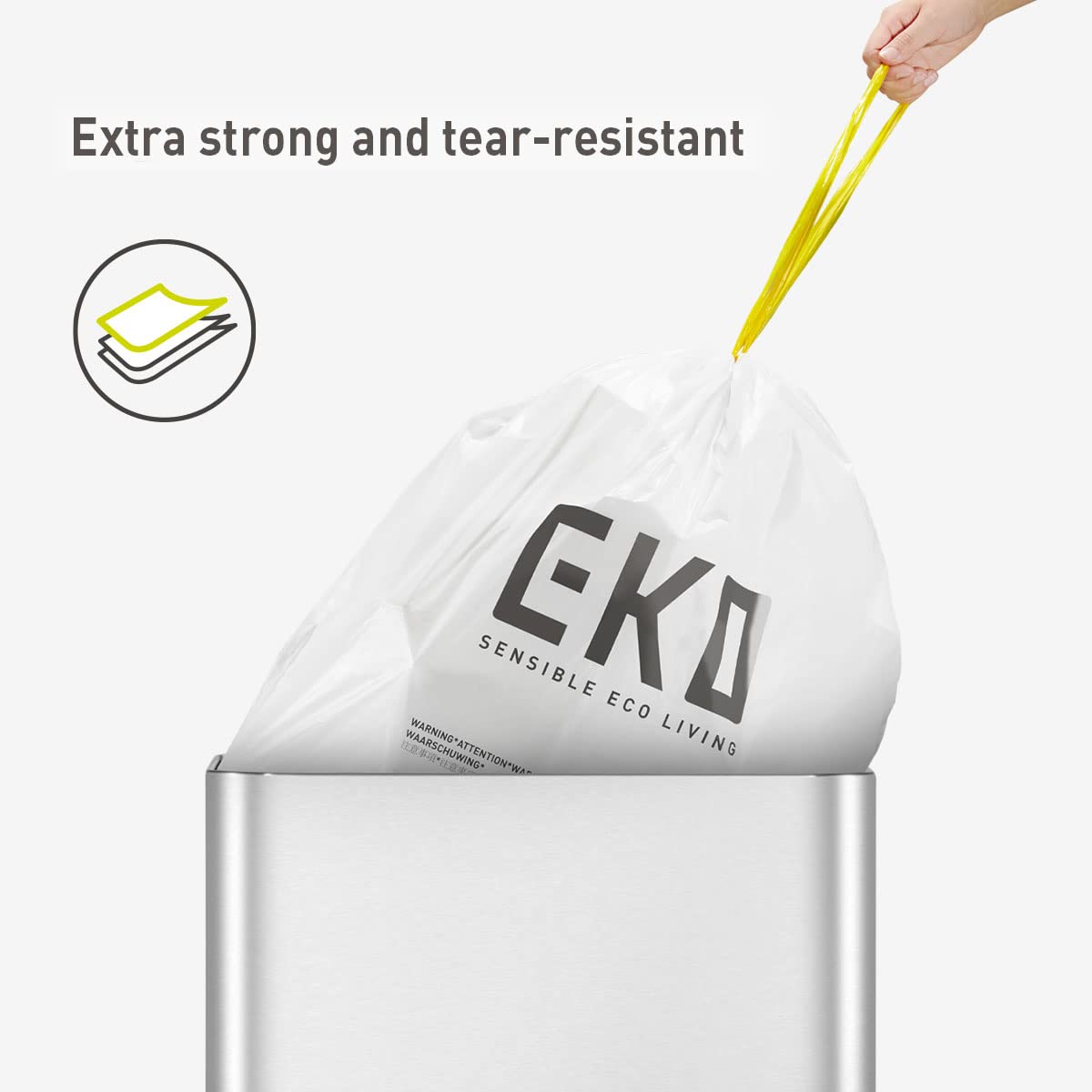 21 Gallon 60 Count Drawstring Unscented Trash Bags A507