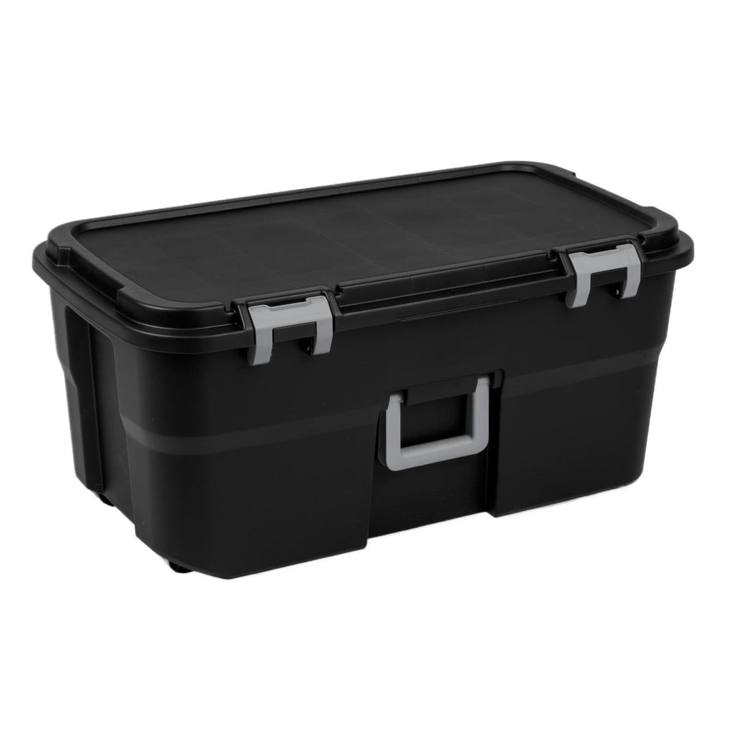 22 Gallon Black Wheeled Plastic Storage Trunk K7016