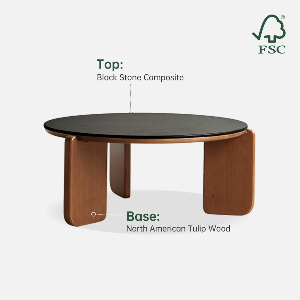 31.5" Round Sintered Stone Top Coffee Table X507