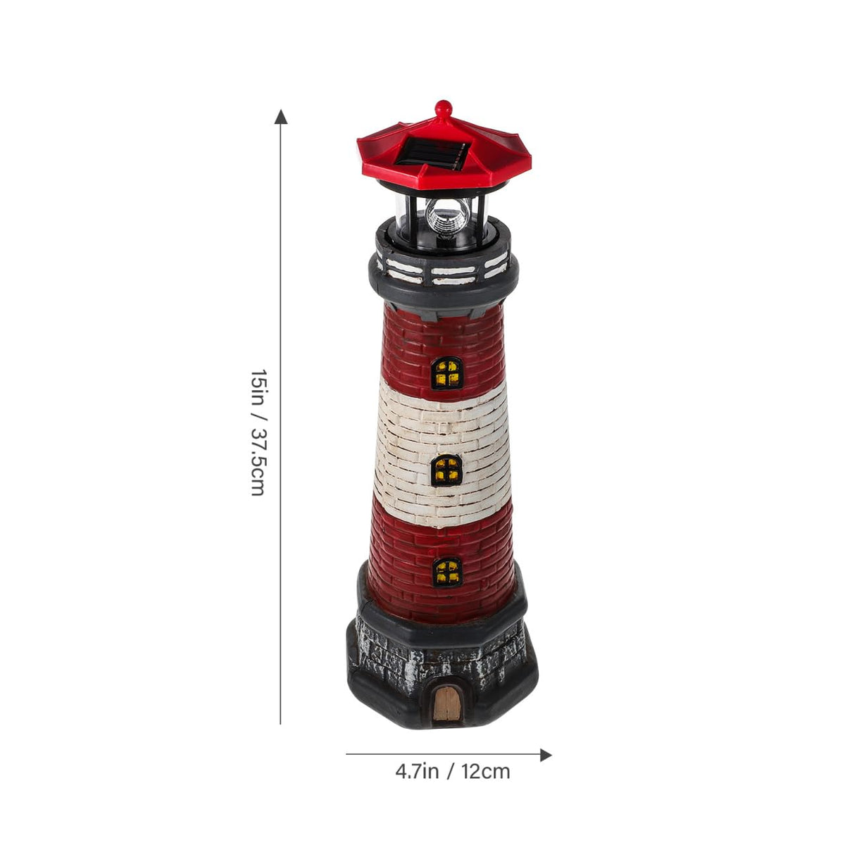 15" Solar Lighthouse Garden Statue J4621