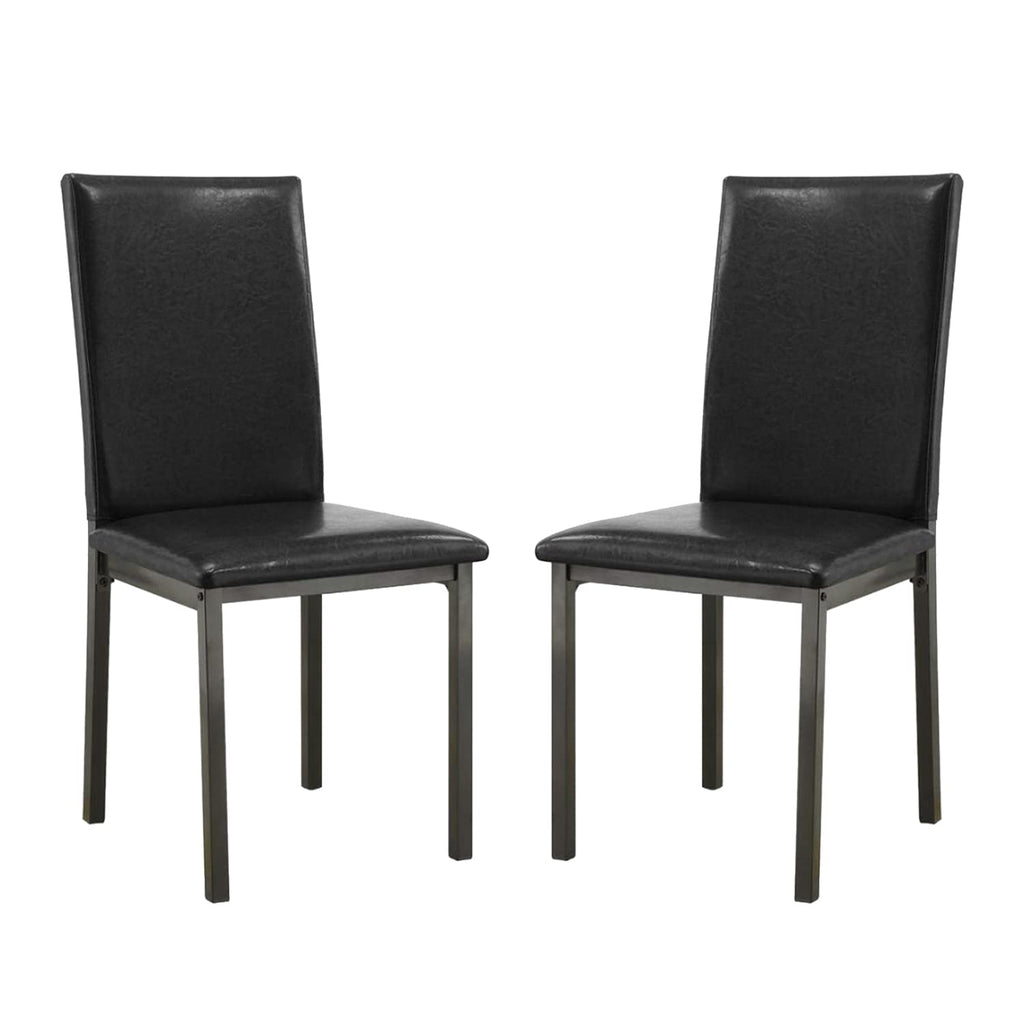 Black Leatherette Dining Chairs Set of 2 F167274