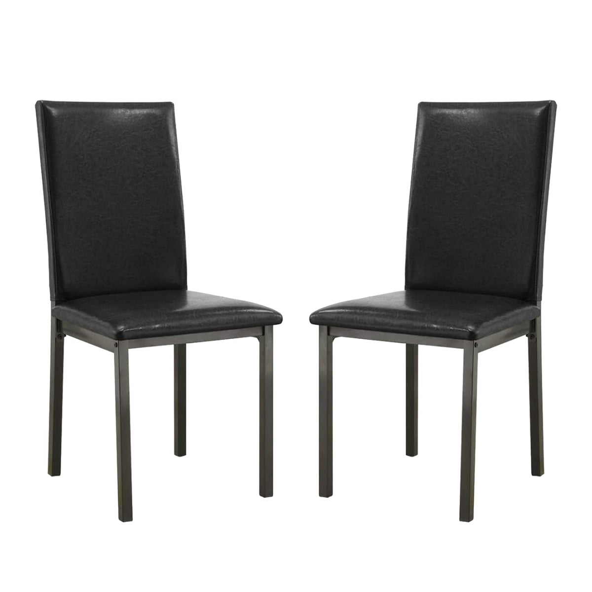Black Leatherette Dining Chairs Set of 2 F167274