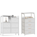 White 4 Drawer Dresser with 5 Storage Bins R818