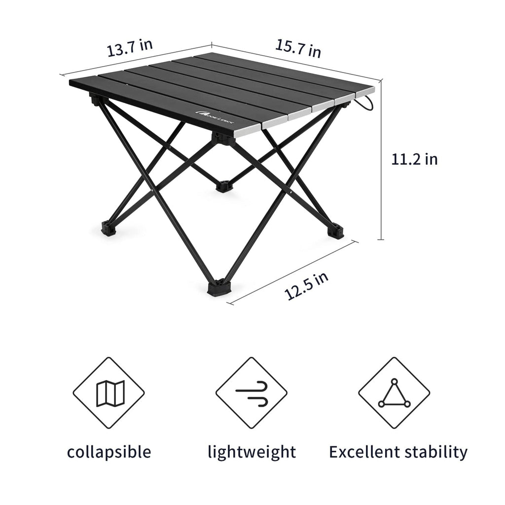 Ultralight Folding Camping Table with Carry Bag Black Q97946