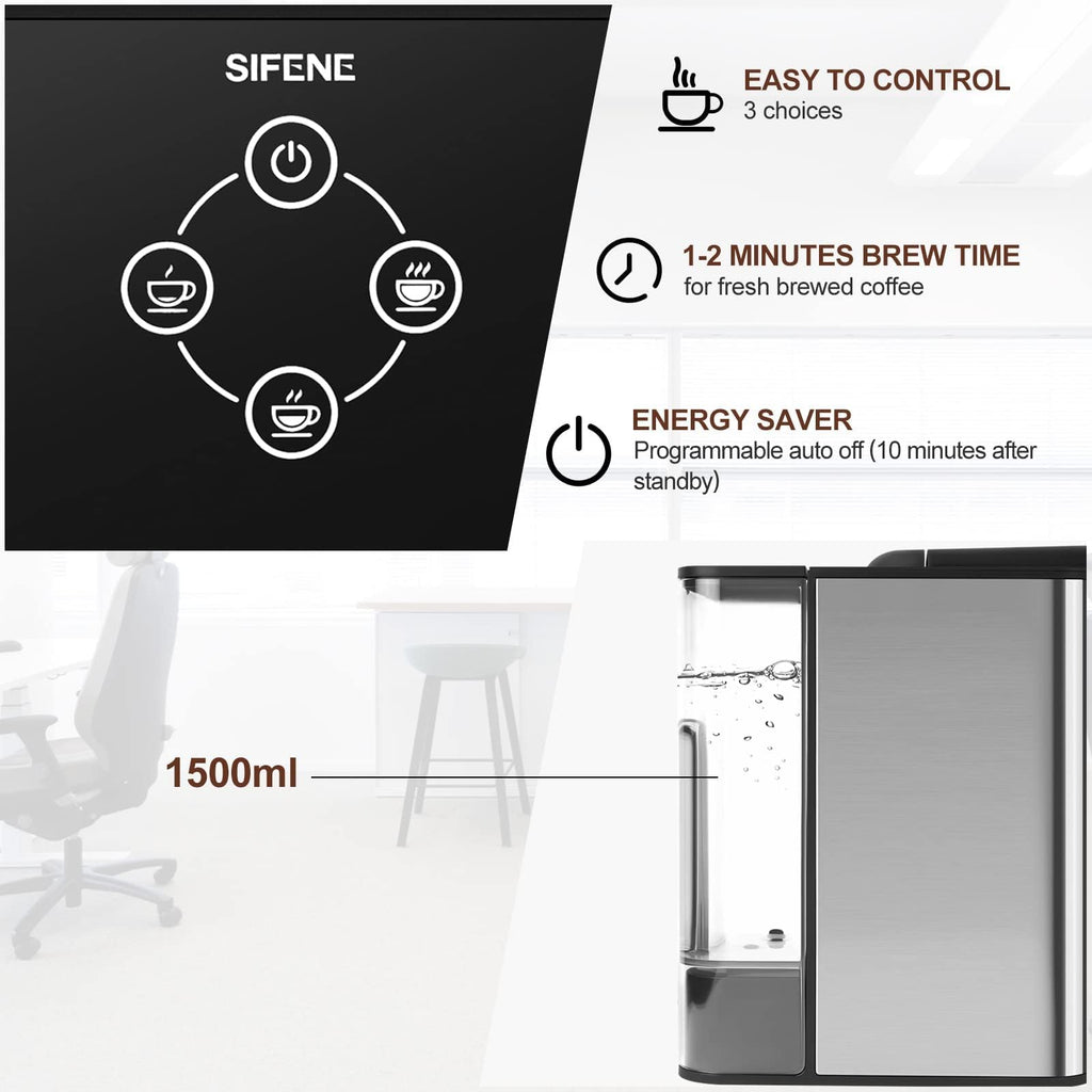 3-in-1 Single Serve Coffee Machine, 50 oz, Black A246
