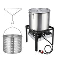 60QT Aluminum Seafood Boil Pot with Basket Y793723