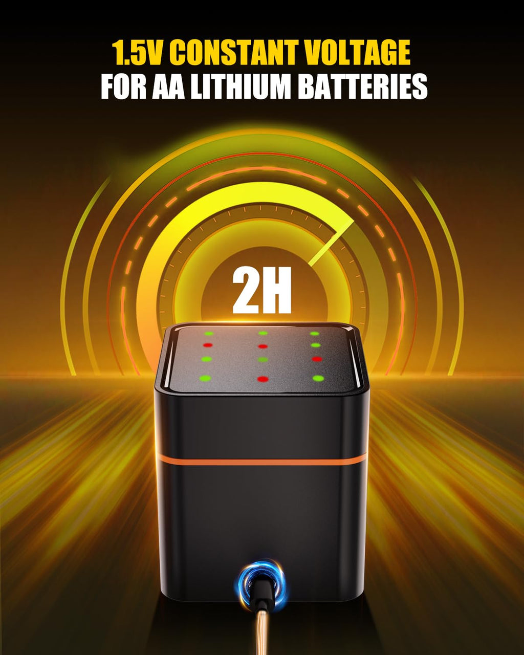 12 Pack Rechargeable AA Lithium Batteries with Charger M5639