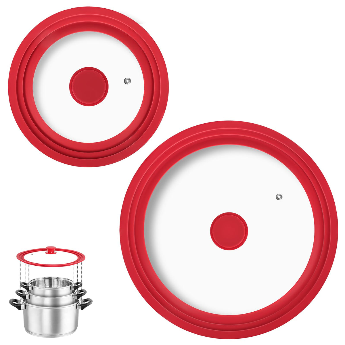 Universal Tempered Glass Pan Lid with Silicone Edge P13000