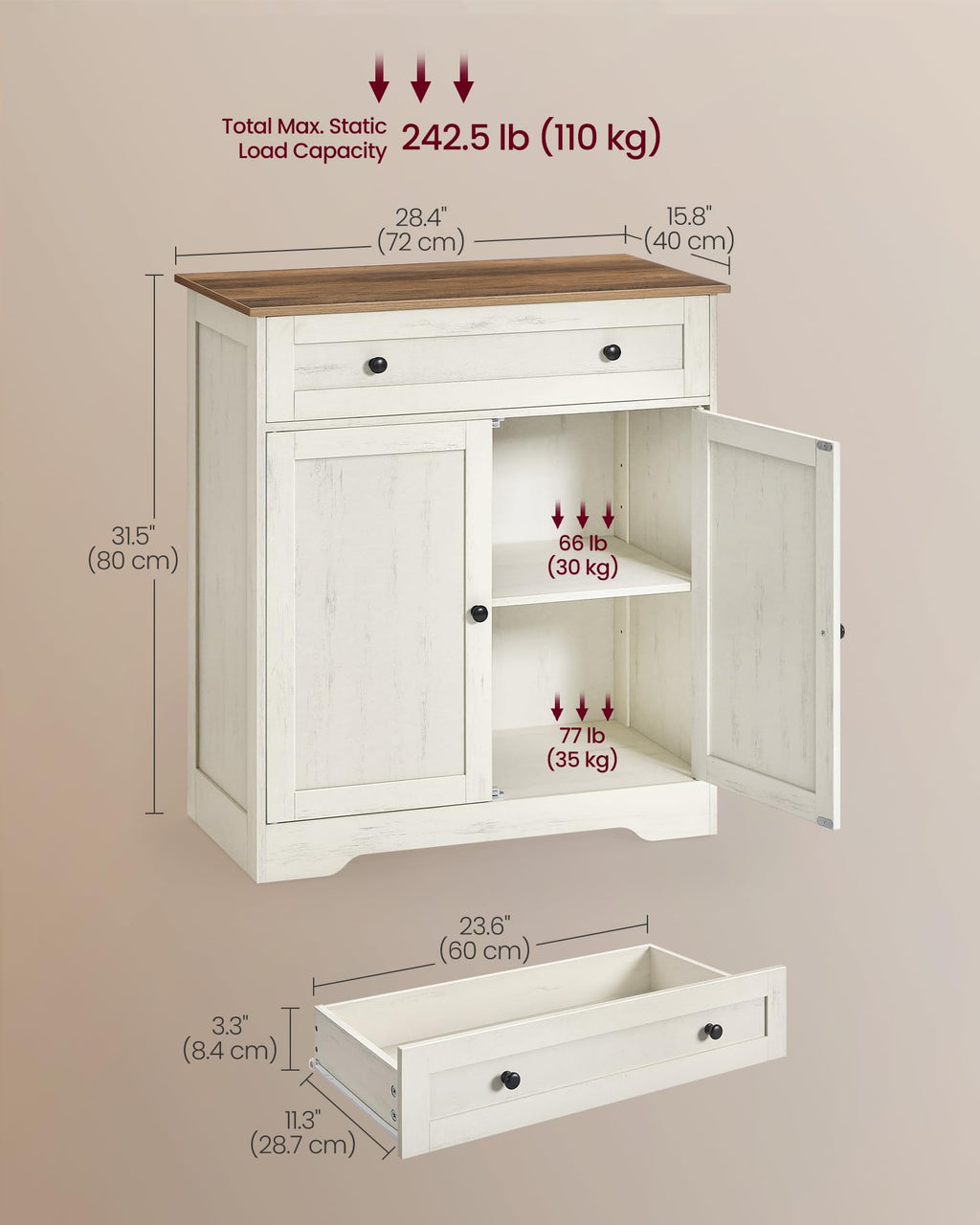 Buffet Cabinet, Sideboard, 2 Doors M937