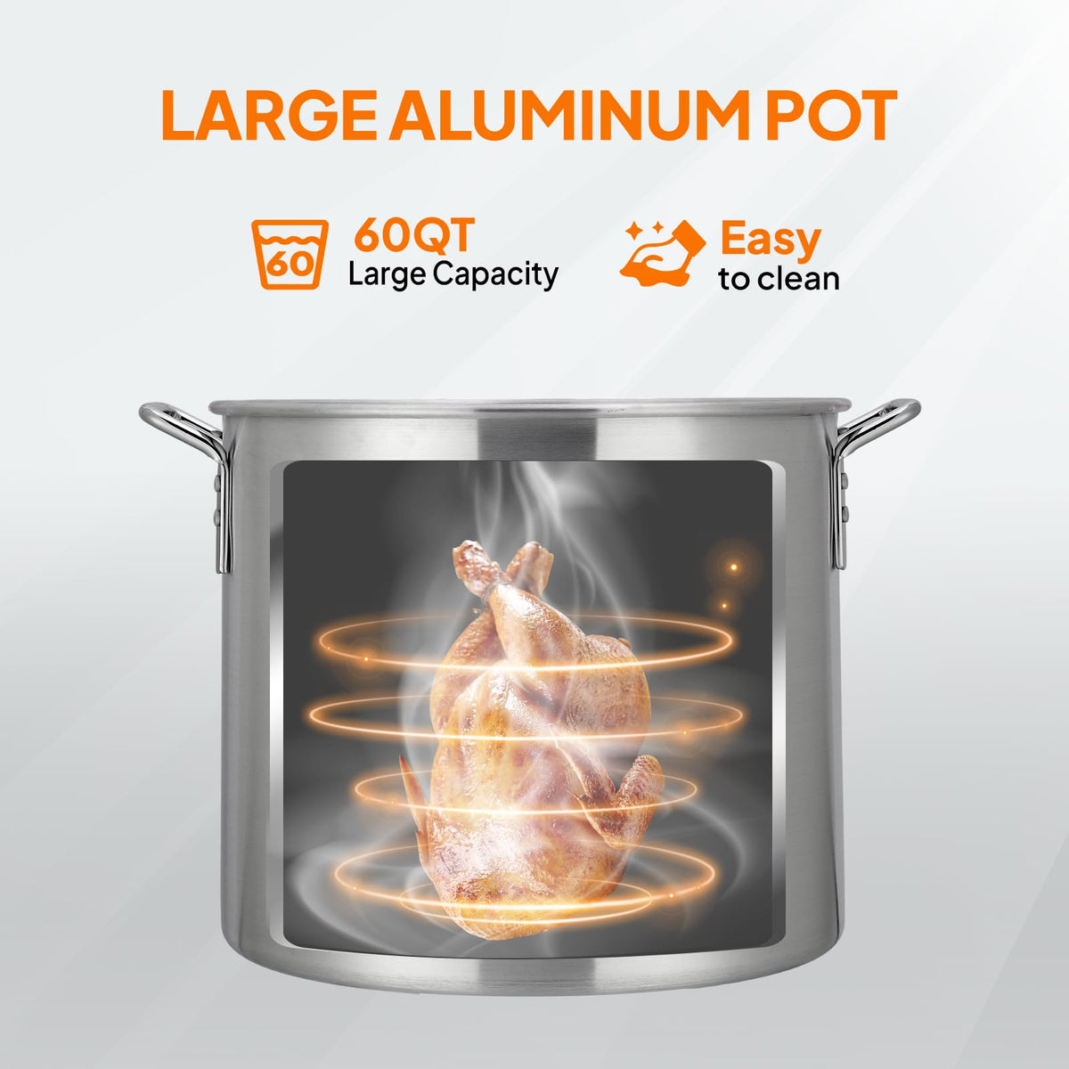 60QT Aluminum Seafood Boil Pot with Basket Y793723