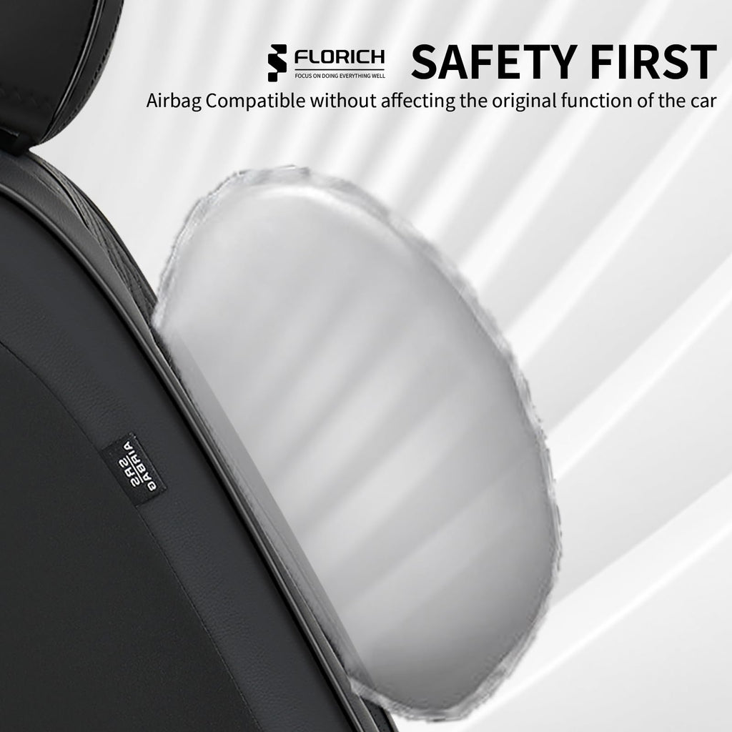 Black Leather Full Set Waterproof Car Seat Covers L82266