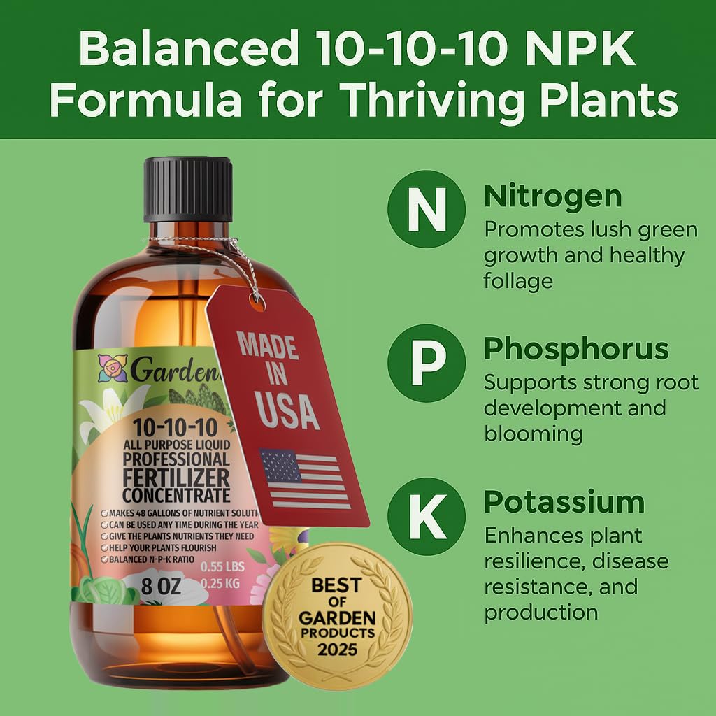 10-10-10 All Purpose Liquid Plant Food Fertilizer Concentrate 8 OZ X30973