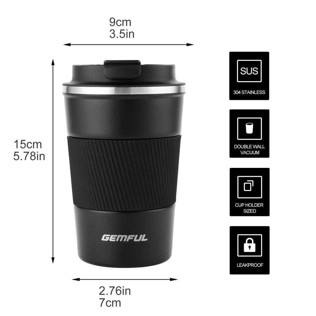 13oz Insulated Stainless Steel Travel Coffee Mugs Set (2 Pack) G9765