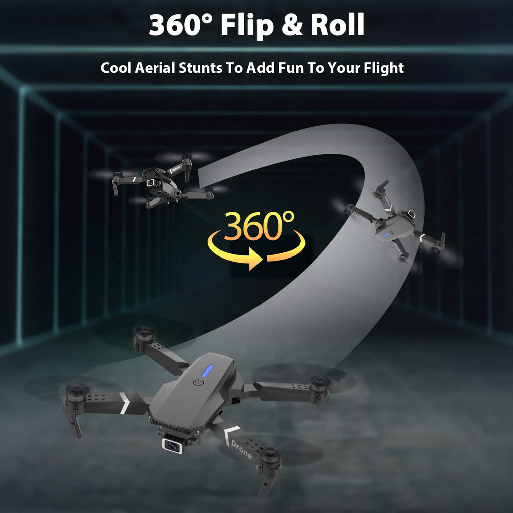 Foldable RC Quadcopter Drone with 1080P Camera, 2 Batteries, Carrying Case K274465