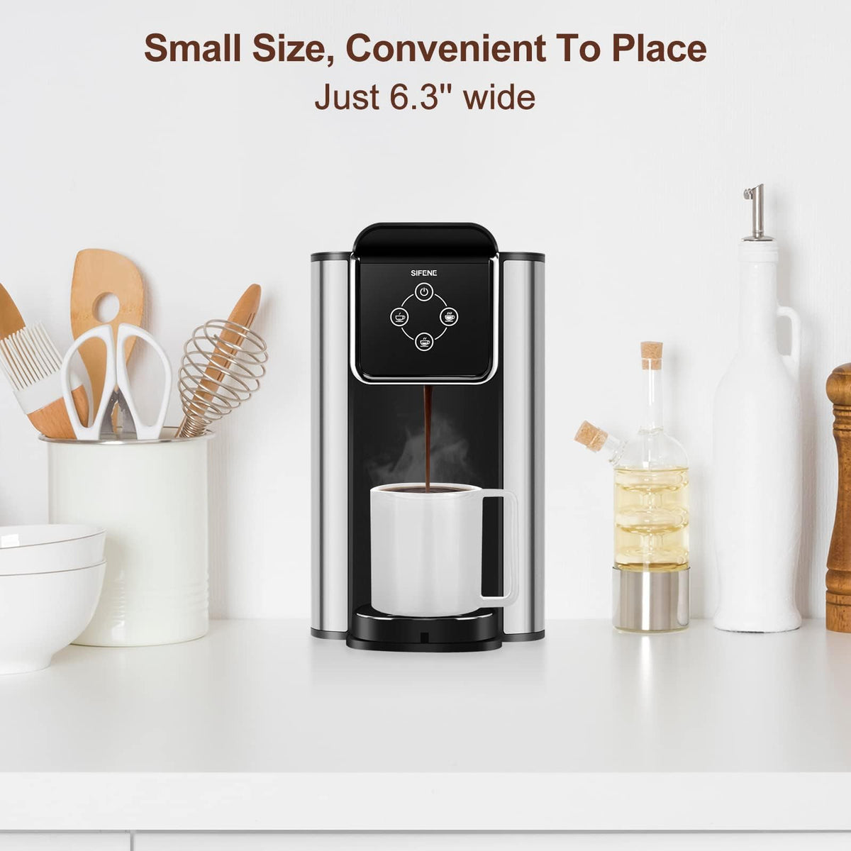 3-in-1 Single Serve Coffee Machine, 50 oz, Black A246