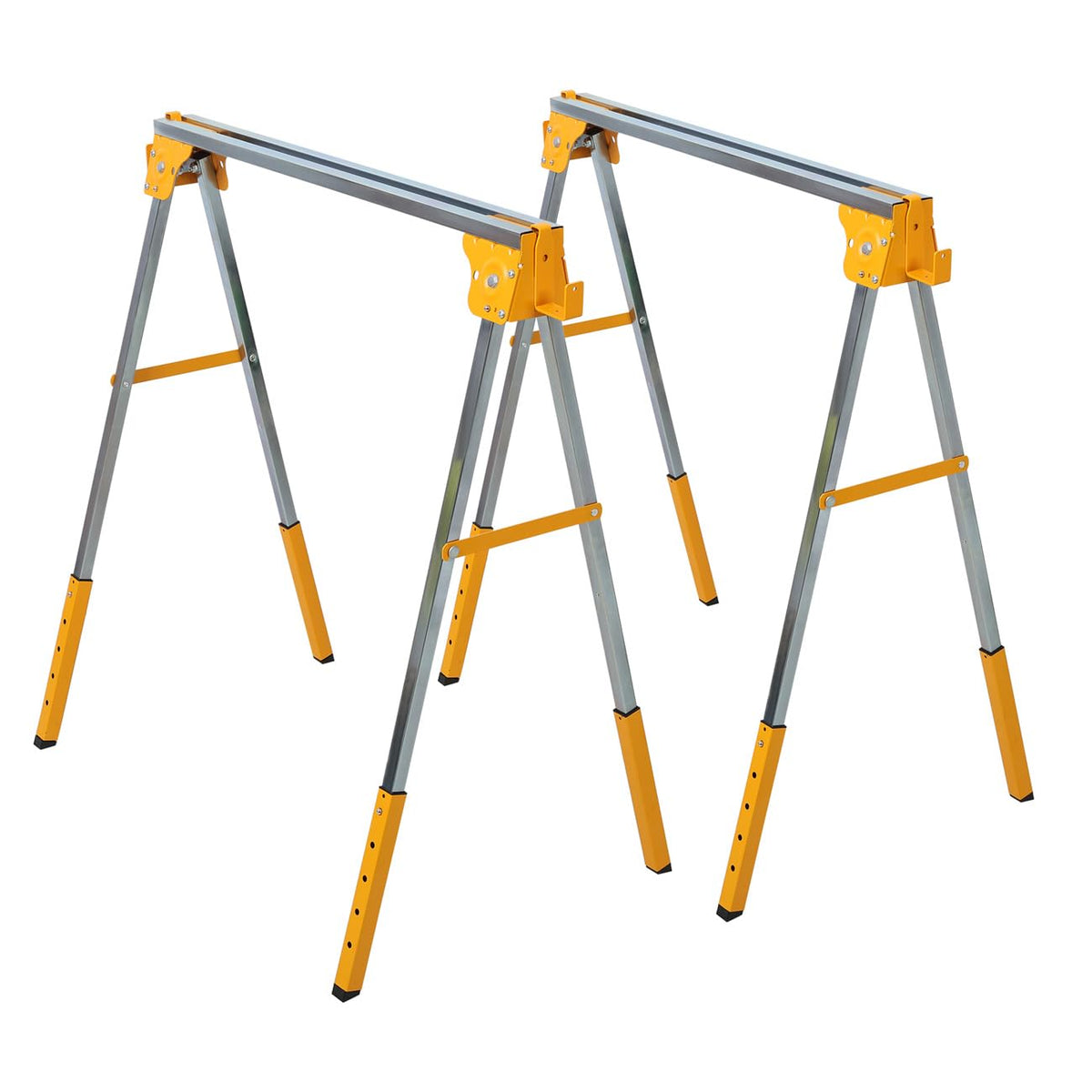 2 Pack Adjustable Height Folding Steel Sawhorse B980