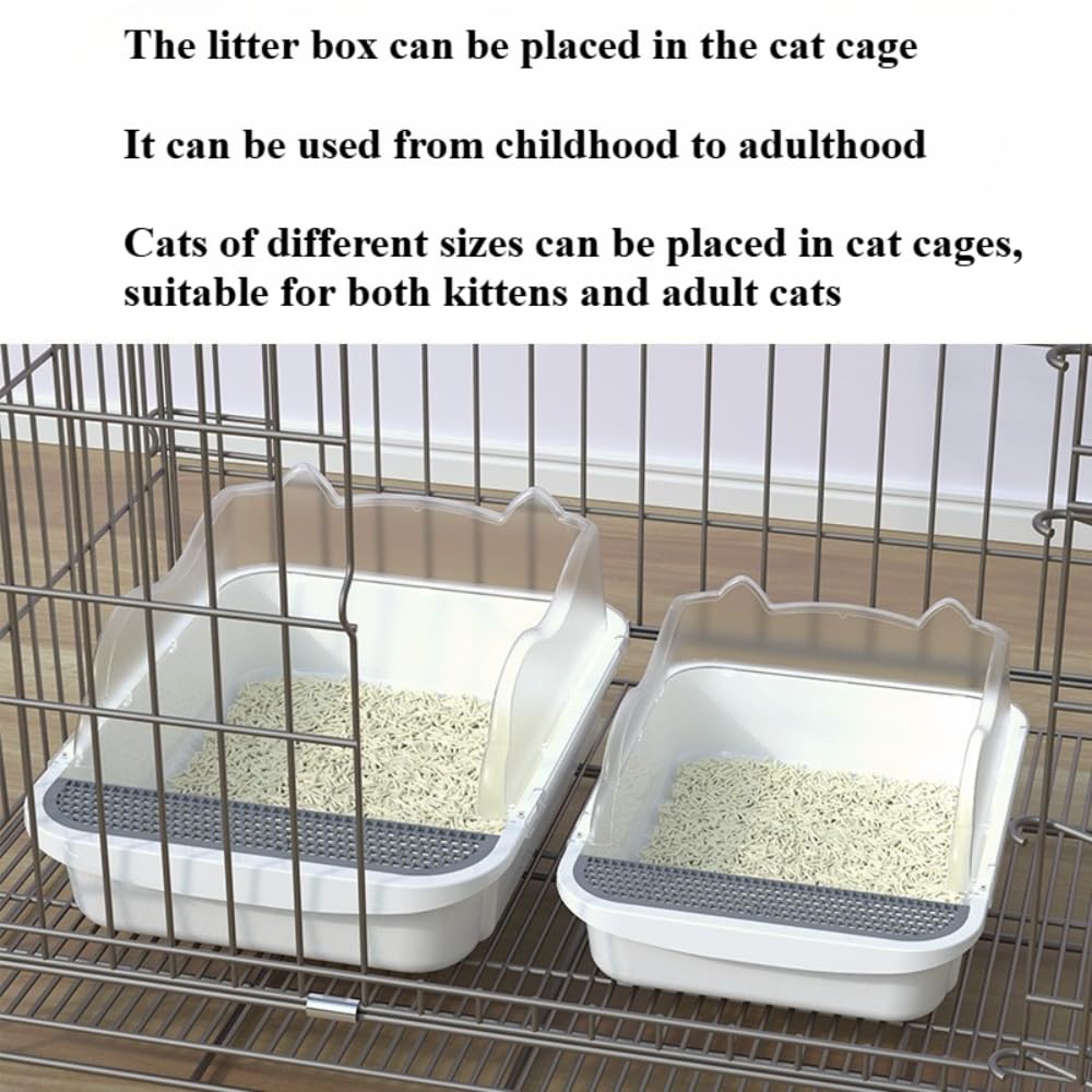 Open Top High Sided Cat Litter Box with Removable Tray and Scoop T638955