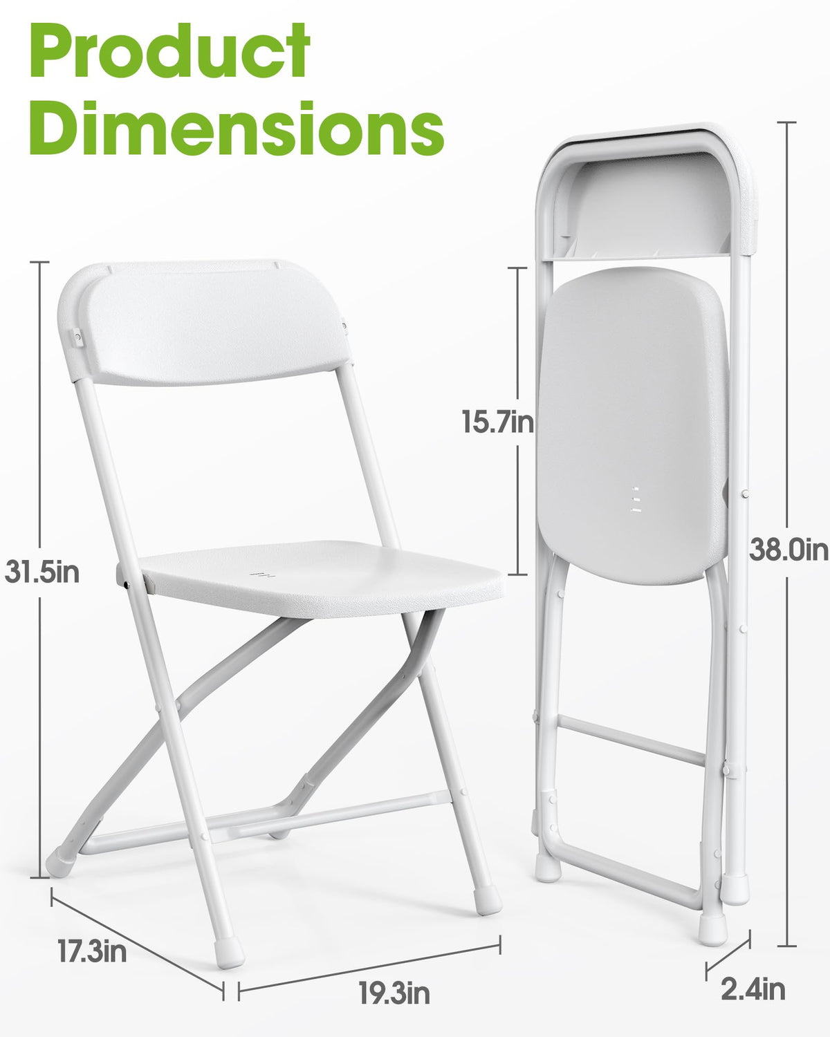 White 6-Pack Folding Chairs 440 lbs Capacity D332