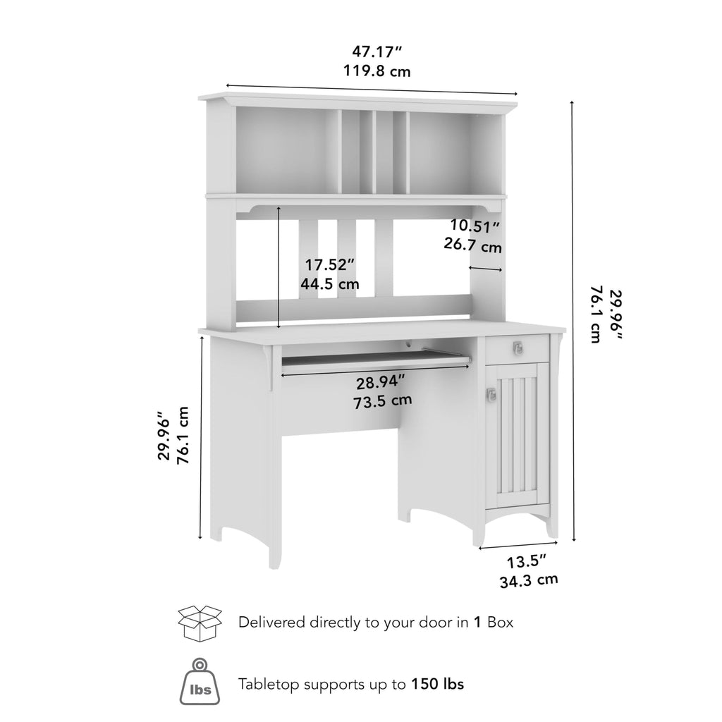Small Computer Desk with Hutch D4306