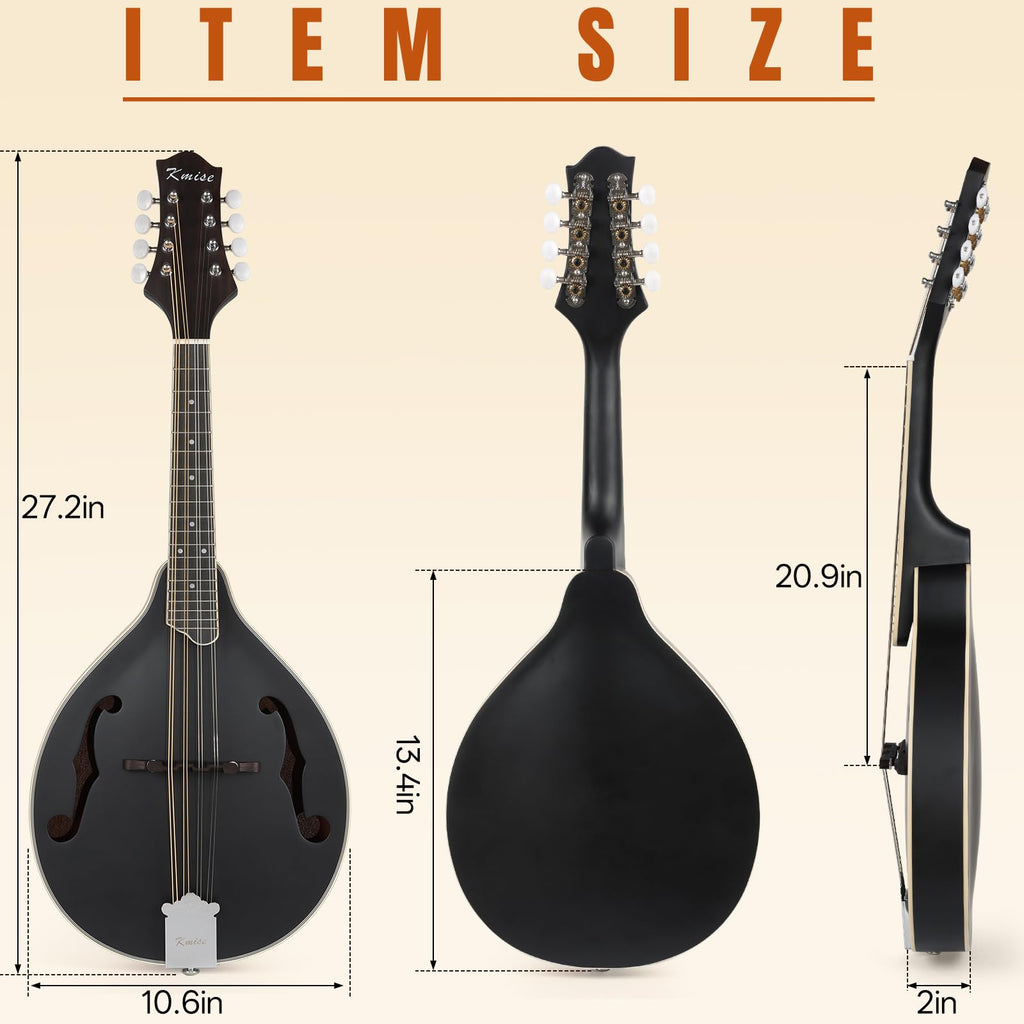 8 String A Style Acoustic Mandolin Kit with Tuner Strap Gig Bag G782436