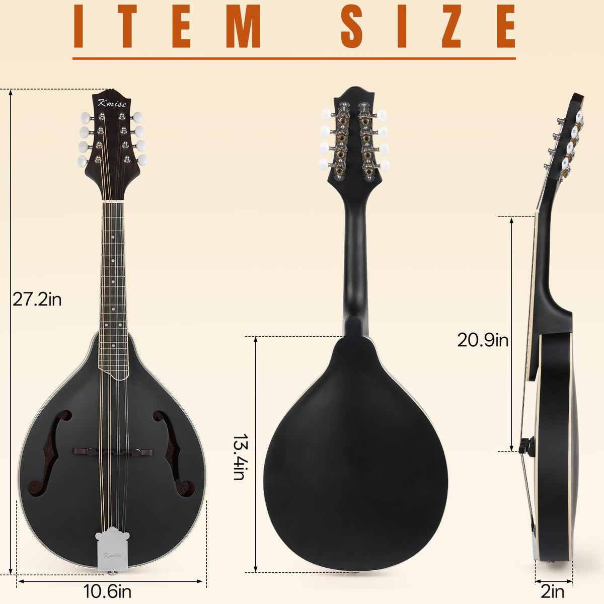 8 String A Style Acoustic Mandolin Kit with Tuner Strap Gig Bag G782436