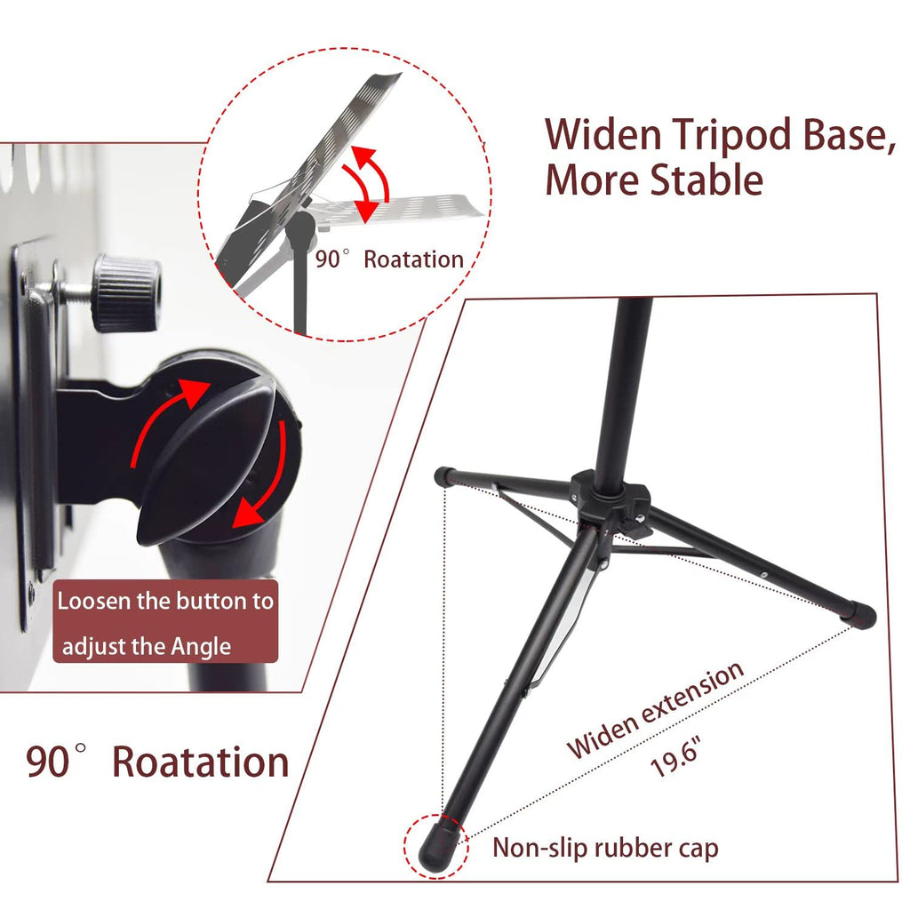 Height Adjustable Sheet Music Stand with Carrying Bag O910