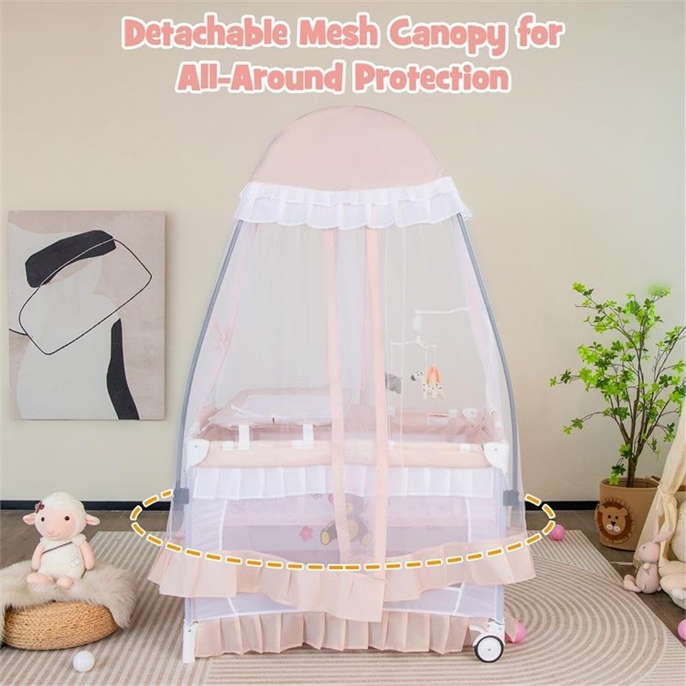 Pink 4-in-1 Portable Playard with Carry Bag G78195