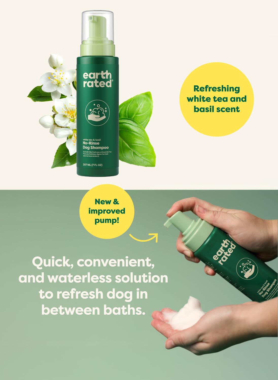 Waterless Shampoo & Conditioner, White Tea & Basil, 7 oz Z6969