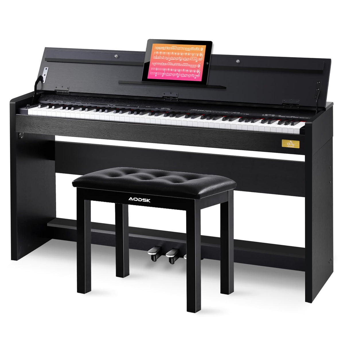 88-Key Weighted Piano with Stand, Pedals & Bench P51894