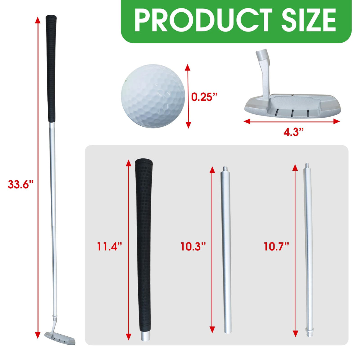 Right Handed Golf Putter with 2 Golf Balls L78168