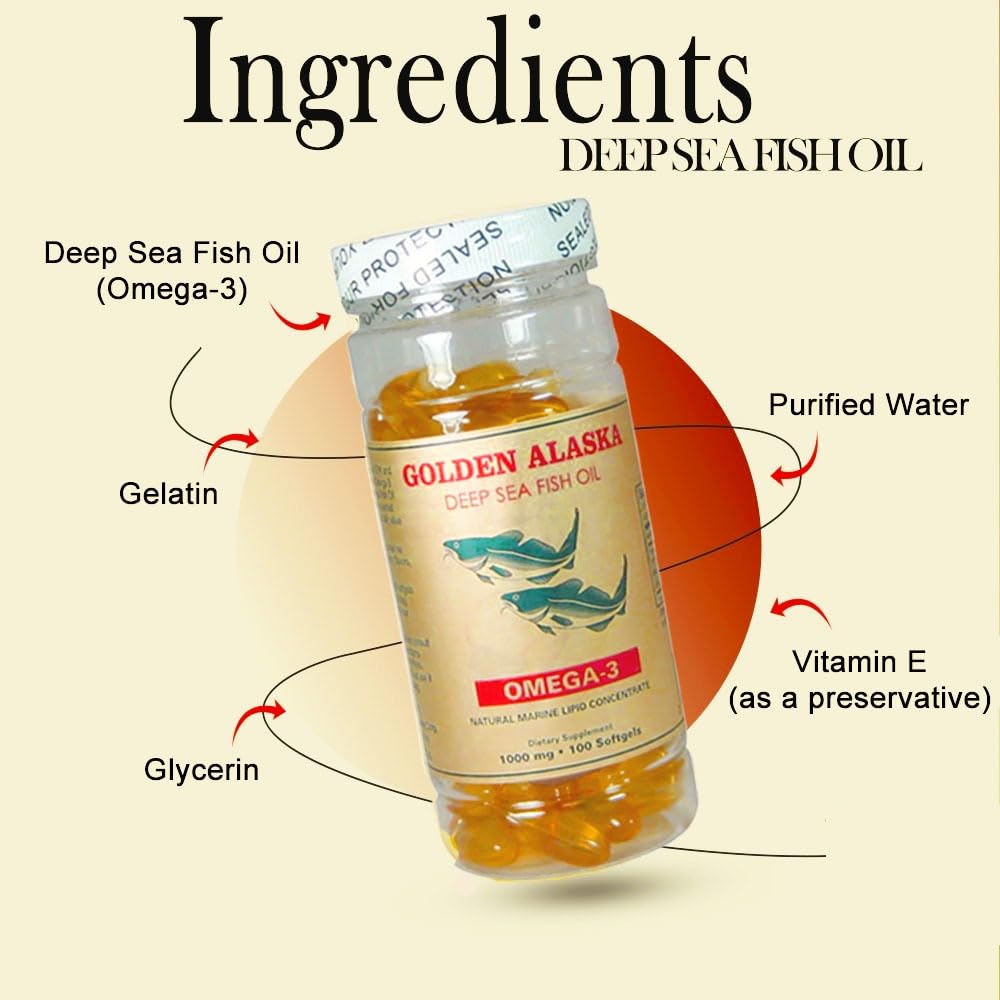 Omega 3 Fish Oil 1000mg 100 Softgels J45017
