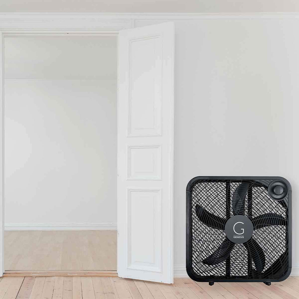 20" Box Fan, 3 Settings, Carry Handle, Black E24999