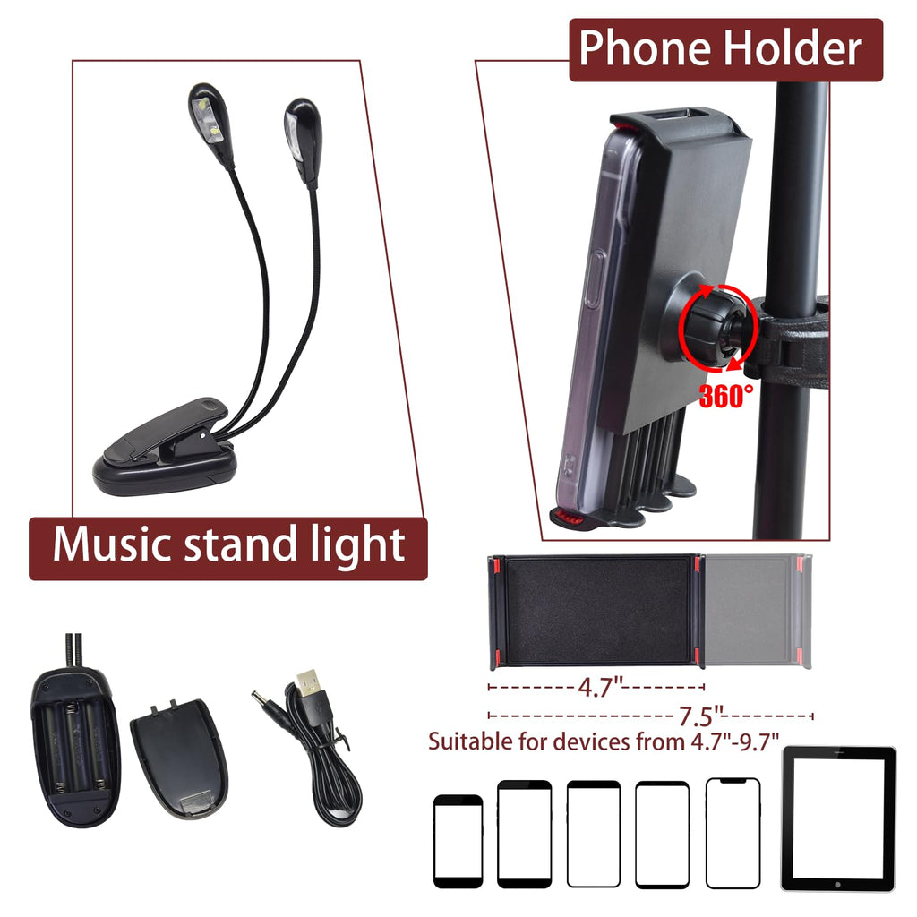 Height Adjustable Sheet Music Stand with Carrying Bag O910