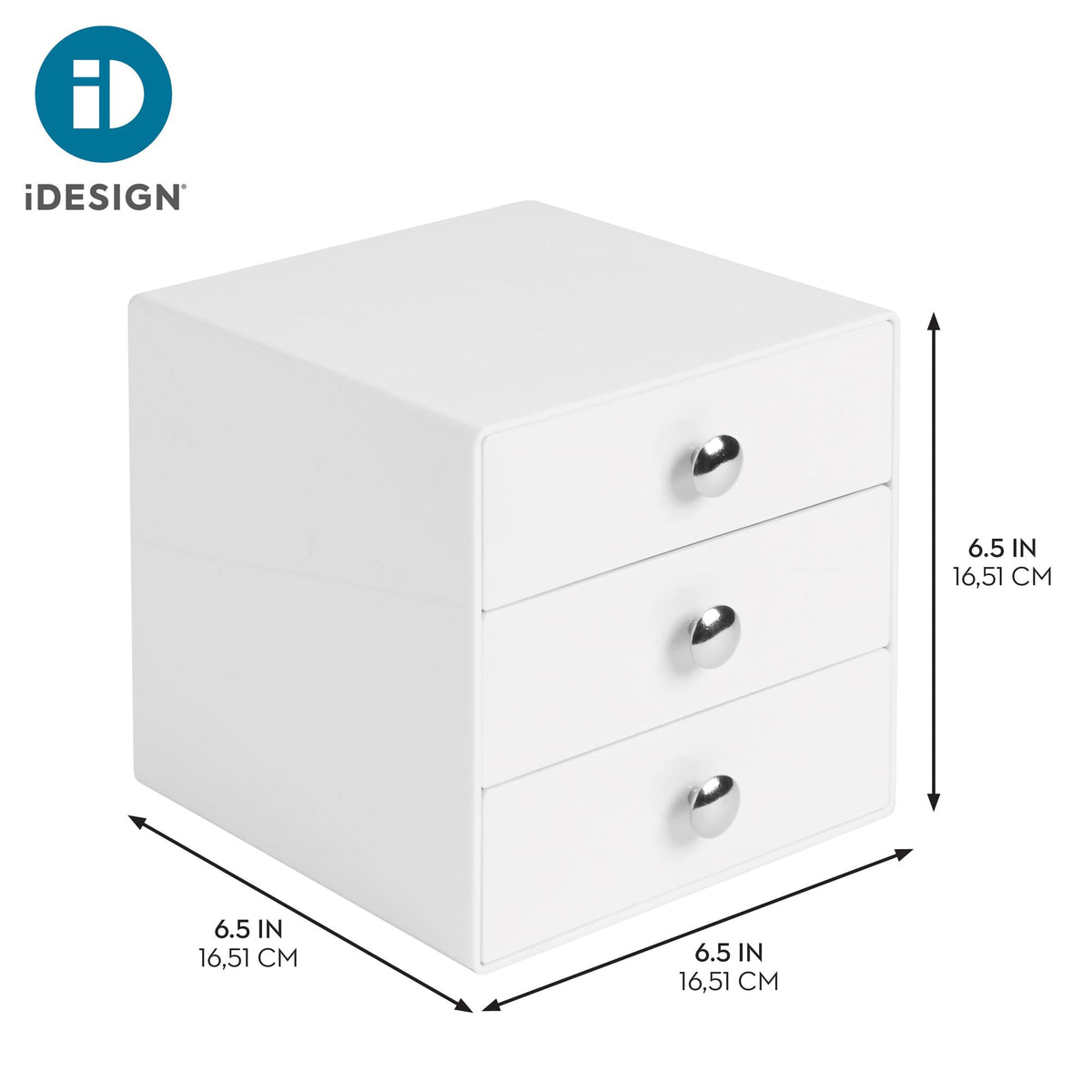 3-Drawer Plastic Vanity Organizer Set White R102885
