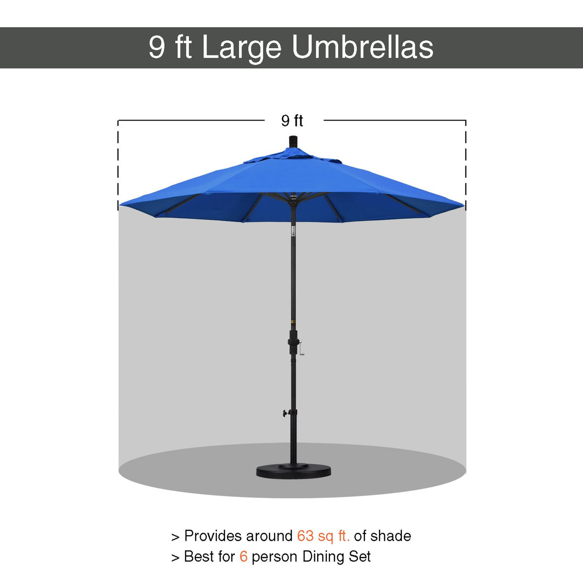 9' Round Aluminum Outdoor Patio Umbrella A33904