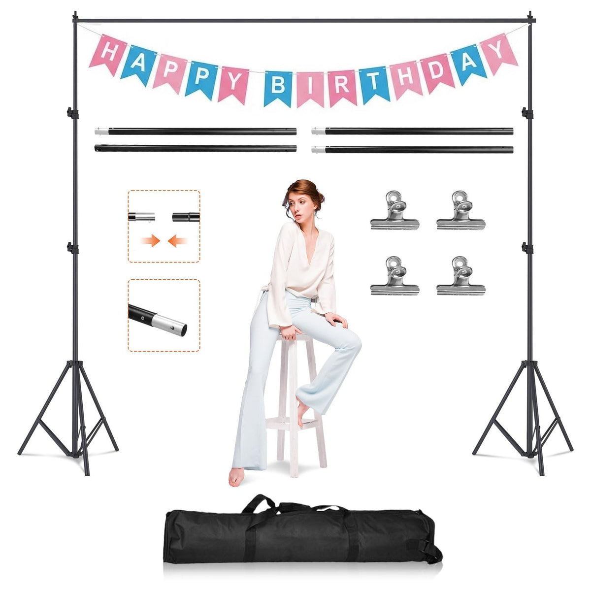 6.5 x 10ft Backdrop Support Stand Kit Z837