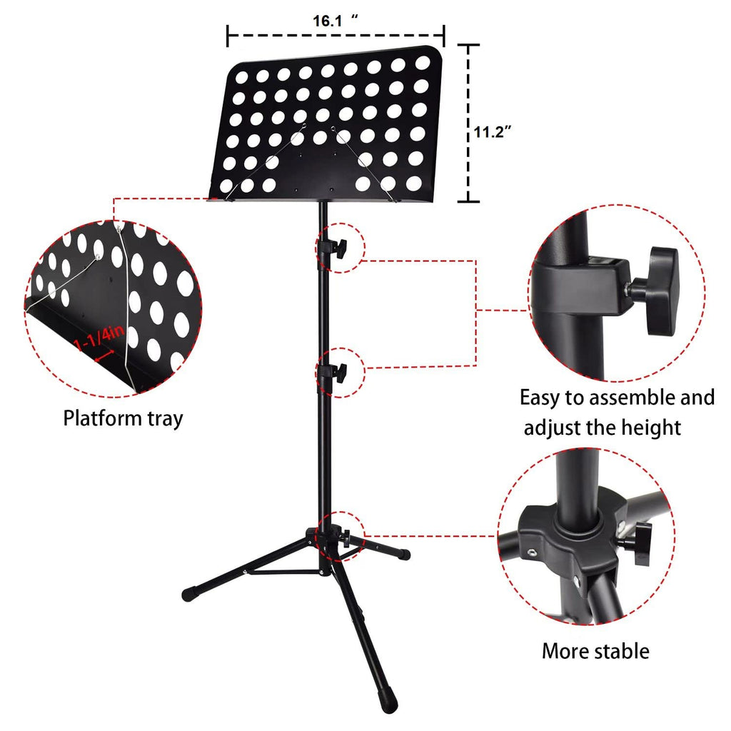 Height Adjustable Sheet Music Stand with Carrying Bag O910