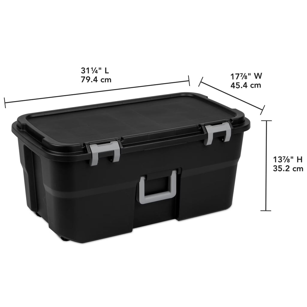 22 Gallon Black Wheeled Plastic Storage Trunk N385687