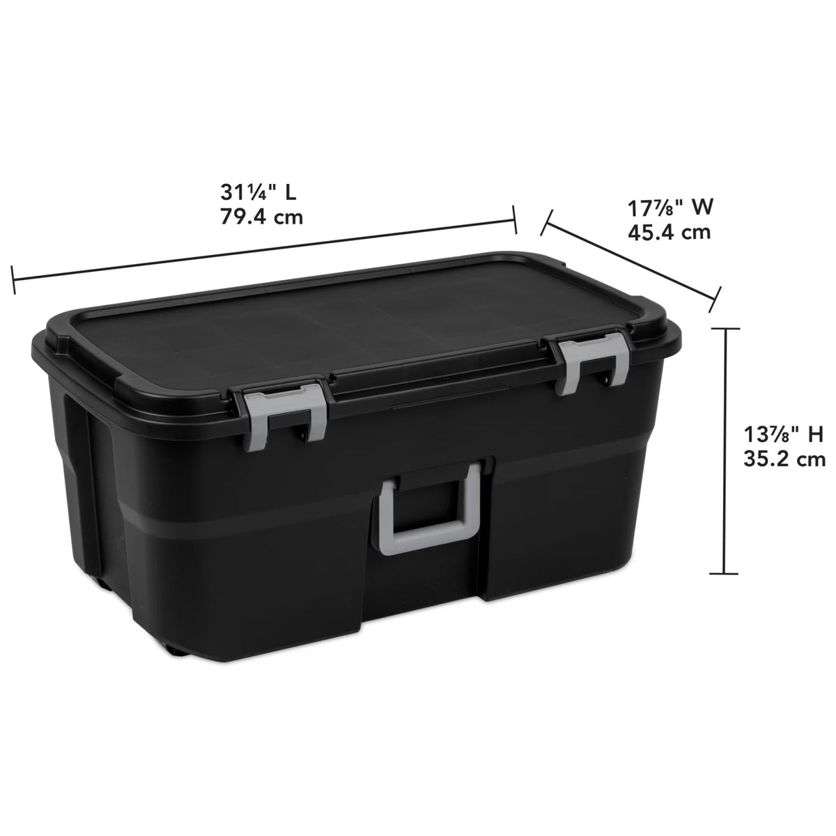 22 Gallon Black Wheeled Plastic Storage Trunk N385687