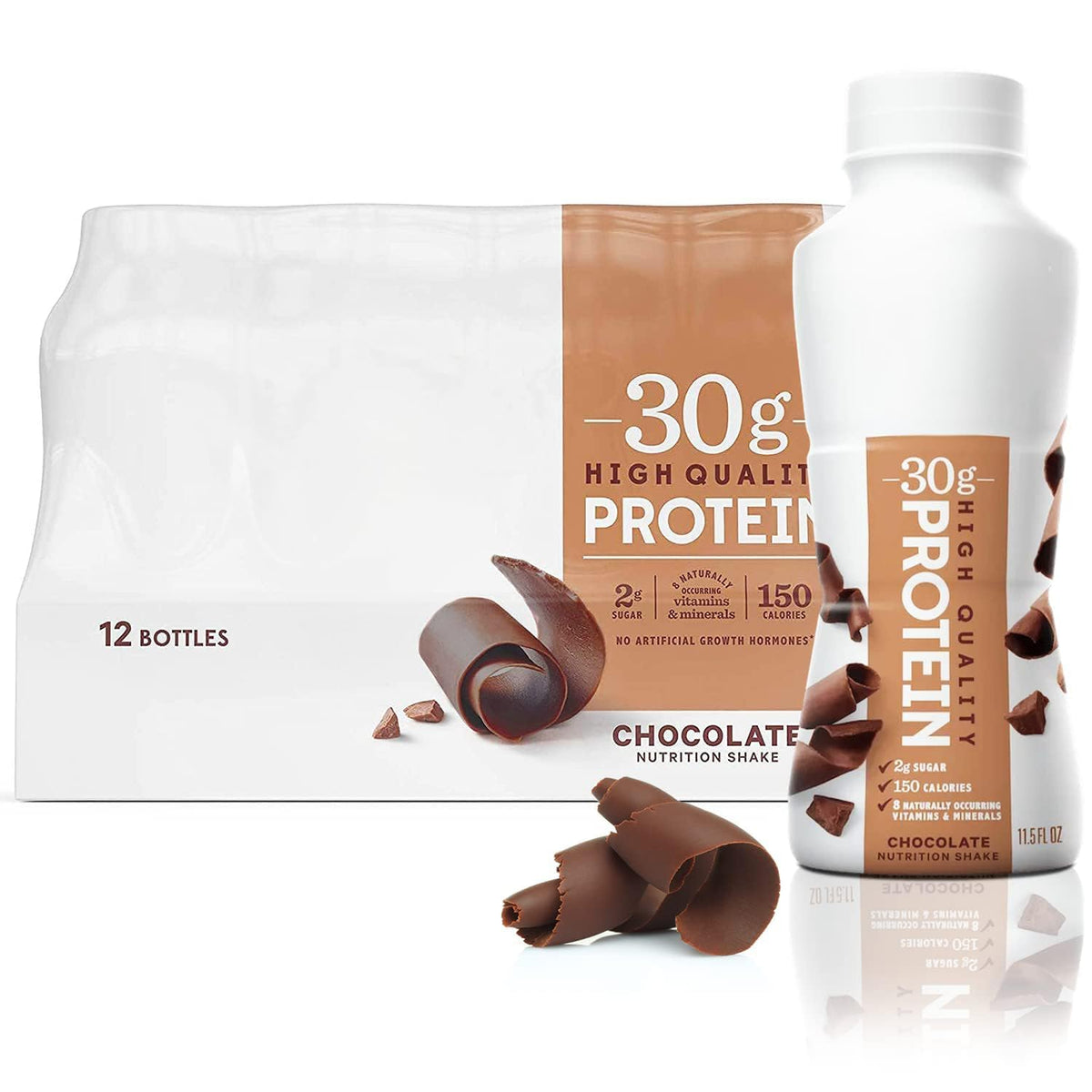 Chocolate Protein Shakes 12 Pack 30g Protein Low Sugar Lactose-Free 11.5 fl oz I208