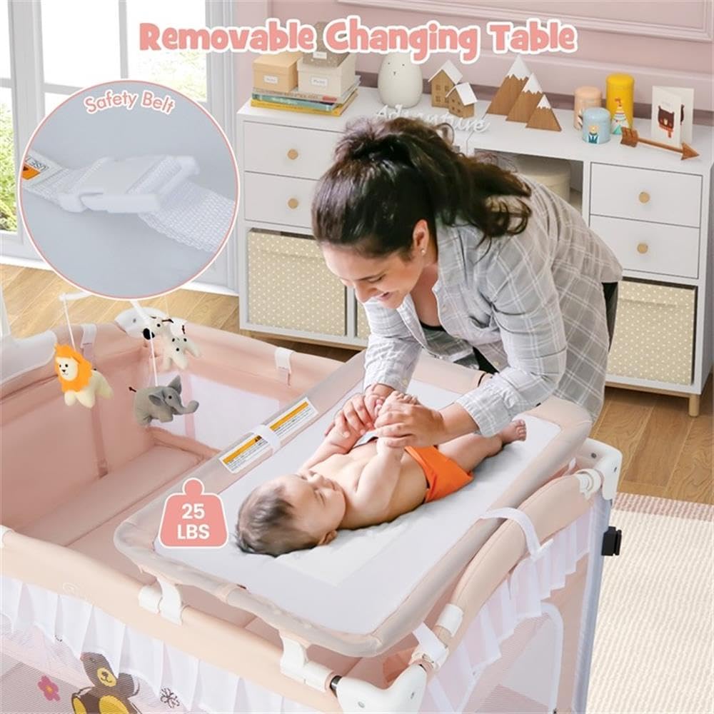 Pink 4-in-1 Portable Playard with Carry Bag G78195