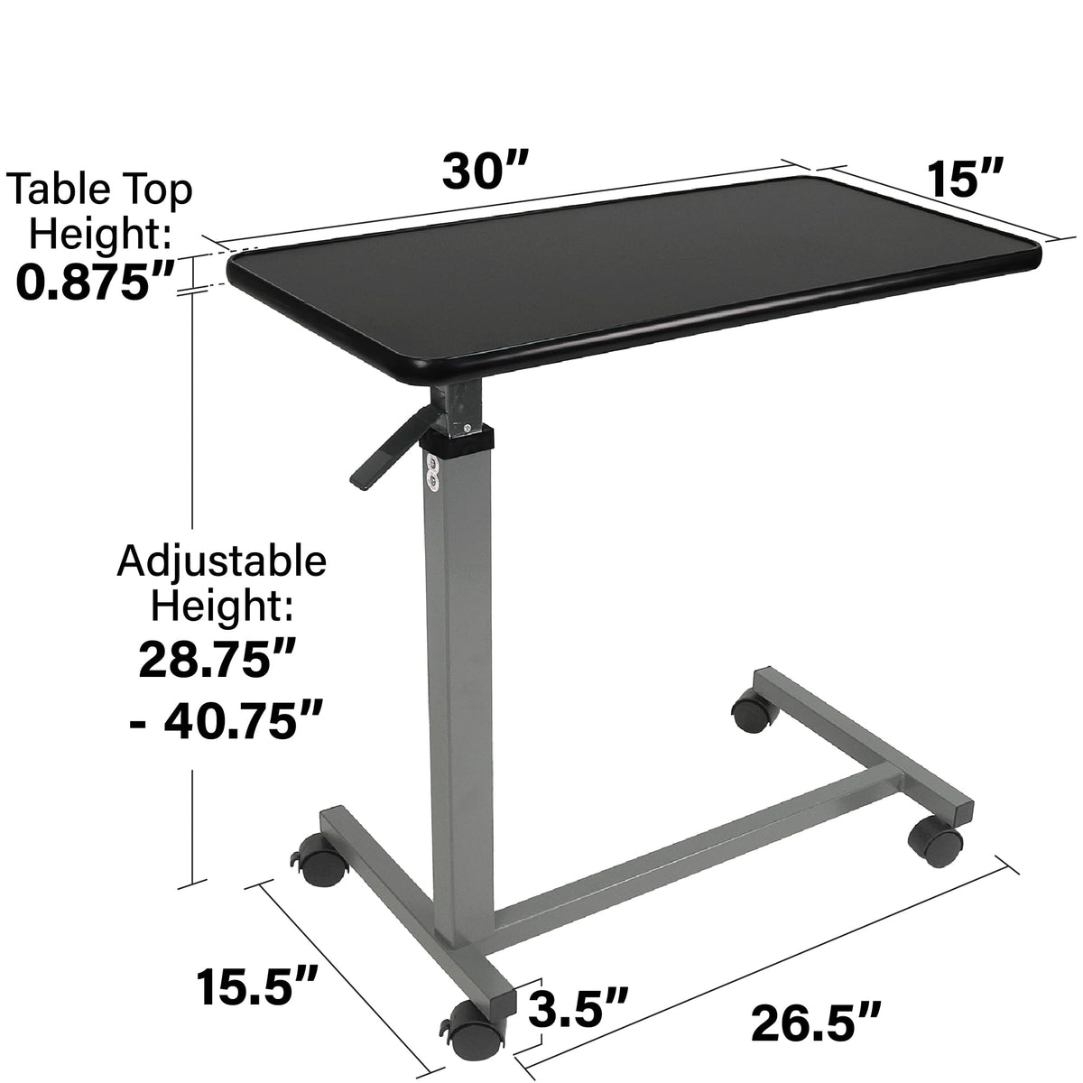 Adjustable Overbed Table with Wheels R2982
