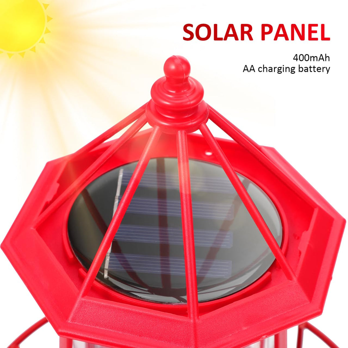 Rotating Metal Solar Lighthouse V600551