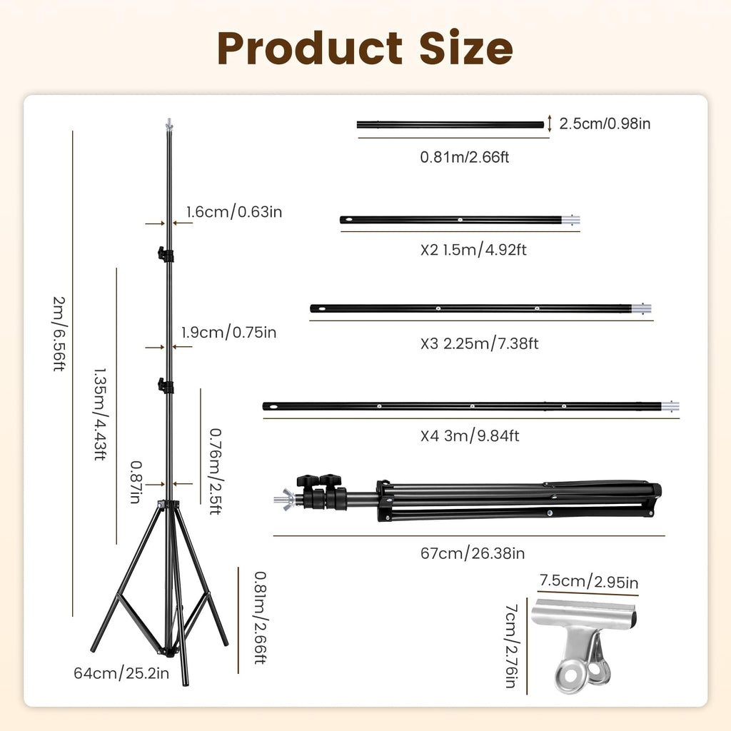 6.5 x 10ft Backdrop Support Stand Kit Z837