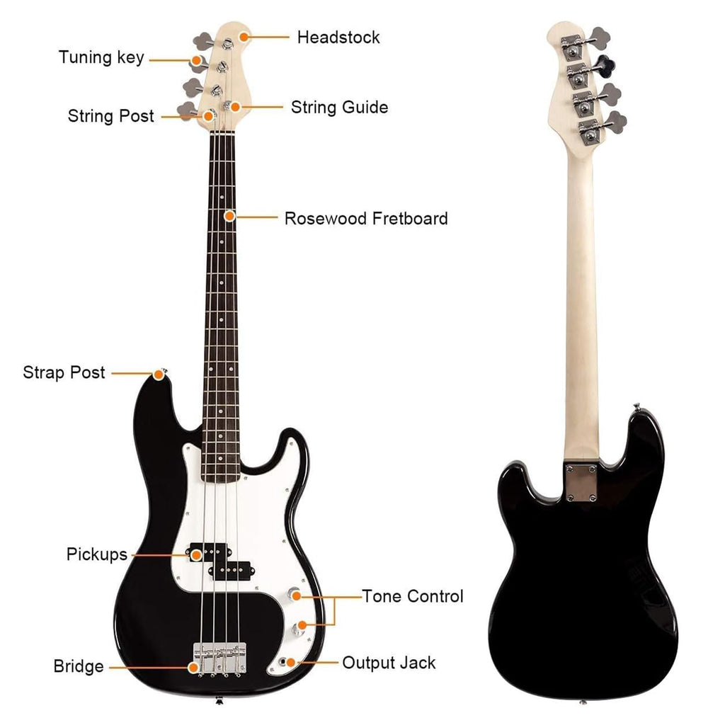 Full Size 4 String Electric Bass Guitar with Bag O3064