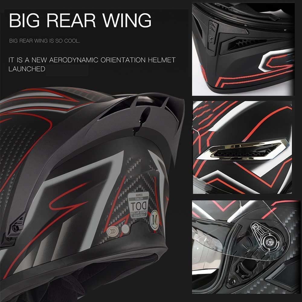 Bluetooth Modular Motorcycle Helmet with Flip Up Dual Anti-Fog Visors W51273